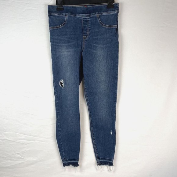 Spanx Pull On‎ Jean Women's Size Medium Raw Hem Skinny Performance Stretch - Picture 2 of 13